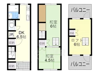 大阪府豊中市曽根東町6丁目【テラスハウス】の間取り