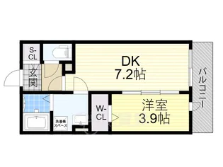 1DKの間取り画像