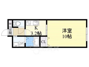 アンプルールクラージュ・ウエストヒルズ【2階】の間取り