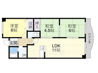 大阪府茨木市奈良町【マンション】の間取り