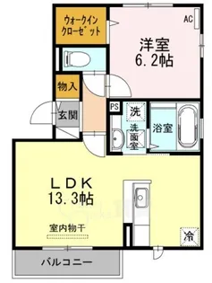 パークコート楓【1階】の間取り