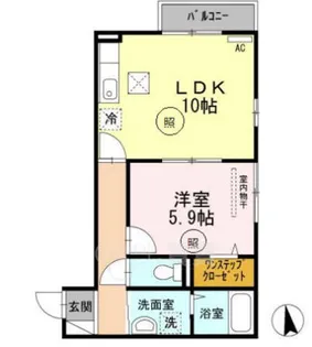 シャルマンコート豊中【1階】の間取り
