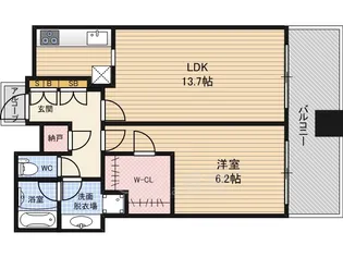 シティタワー西梅田【19階】の間取り