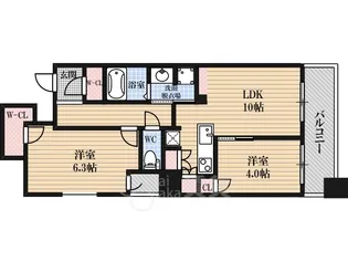 2LDKの間取り画像