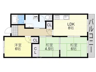 セントラルコート南茨木【4階】の間取り