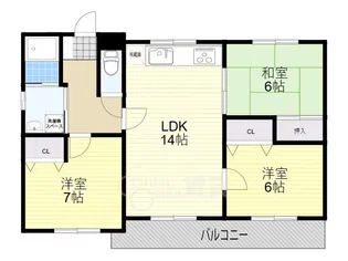 大阪府豊中市上野西4丁目【マンション】の間取り