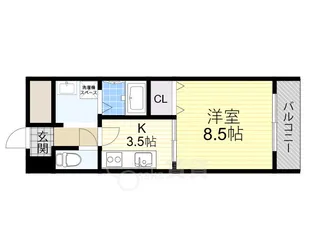 アンプルールクラージュ別府【2階】の間取り