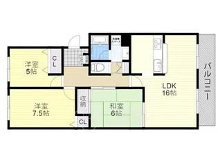 大阪府豊中市上野東3丁目【マンション】の間取り