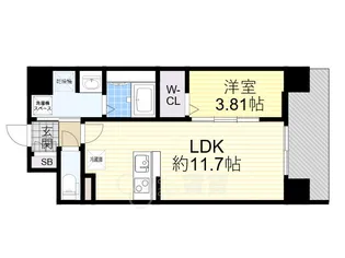 WORVE吹田江坂【7階】の間取り