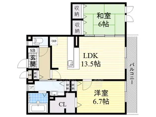 サンスクエア千里万博 B棟【1階】の間取り