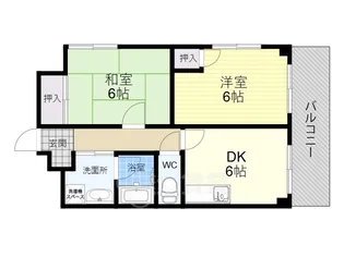 クーランデール天神橋【5階】の間取り