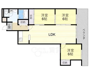 大阪府茨木市末広町【マンション】の間取り