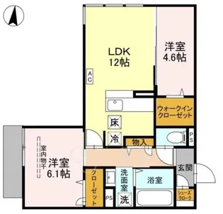 めぞん西田中【1階】の間取り