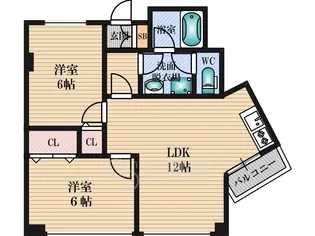 大阪府大阪市東淀川区豊新2丁目【マンション】の間取り