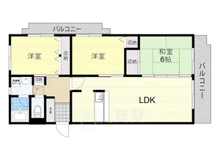 メルボルン真砂【4階】の間取り