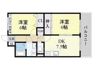 アルカディア箕輪【5階】の間取り