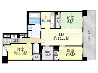 フォルム千里中央【13階】の間取り