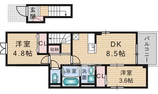 ソレイユ上野【2階】の間取り