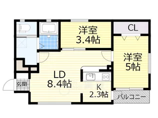 KTIレジデンス池田栄町【4階】の間取り