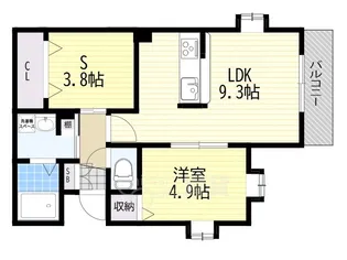 プレシャス神崎川【1階】の間取り