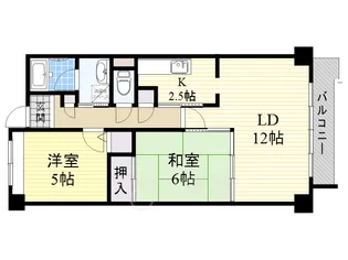 大阪府吹田市上山手町【マンション】の間取り