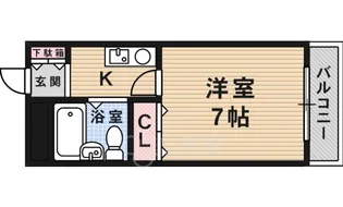 大阪府箕面市粟生間谷西3丁目【マンション】の間取り