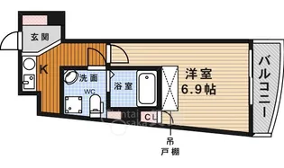 ウインズコート石橋【7階】の間取り