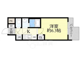 エス・キュート京町堀【9階】の間取り