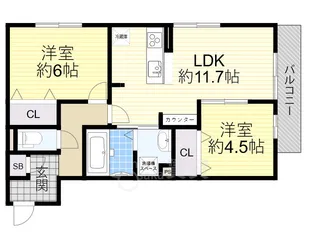Flat Comfy 豊中【2階】の間取り