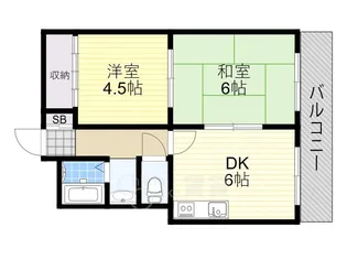 マリンコート川西【1階】の間取り