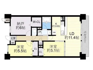 ウエストフィールド【4階】の間取り