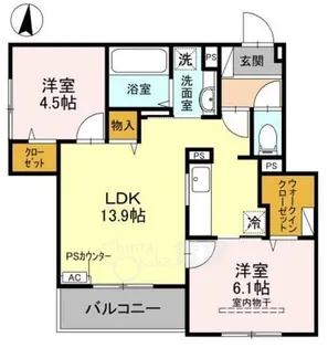 めぞん西田中【3階】の間取り