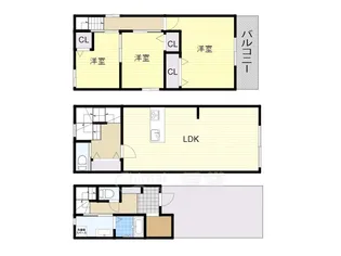 大阪府大阪市淀川区東三国5丁目【一戸建】の間取り