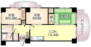 ボー・ドミール南茨木【3階】の間取り