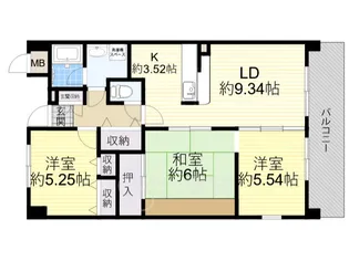 大阪府茨木市西田中町【マンション】の間取り