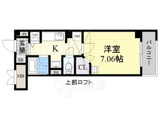 大阪府茨木市東奈良2丁目【マンション】の間取り