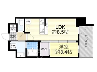 大阪府大阪市東淀川区東中島4丁目【マンション】の間取り