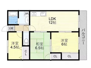 ヒルサイドテラス千里丘【6階】の間取り