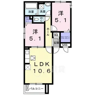 ジェルメ アンジュ メゾン【1階】の間取り