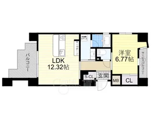 SHUNKI江戸堀【3階】の間取り