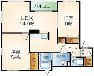 ロイヤルファインヴェール【1階】の間取り