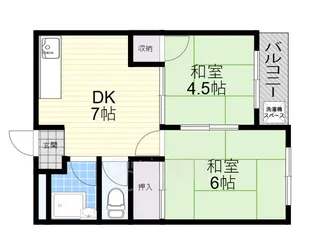 千里七尾マンション【1階】の間取り