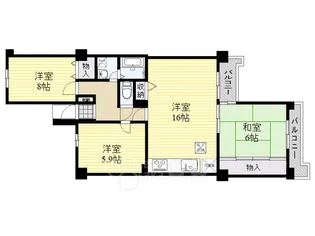 大阪府吹田市千里山西4丁目【マンション】の間取り
