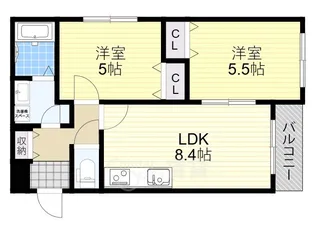 クレセル利倉東2【1階】の間取り