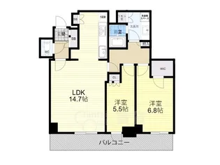プレミストタワー大阪新町ローレルコート【37階】の間取り