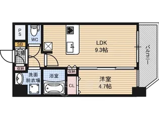 プレサンス野田阪神駅前ザ・プレミアム【9階】の間取り