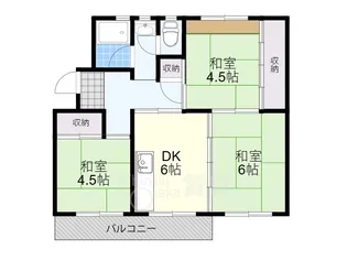 箕面栗生第二住宅38号棟【3階】の間取り