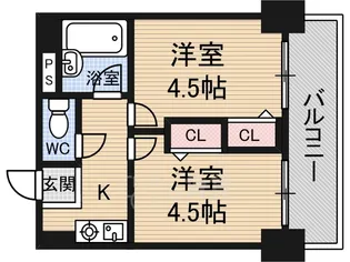 大阪府大阪市淀川区木川東4丁目【マンション】の間取り