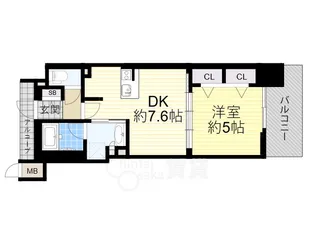 1DKの間取り画像