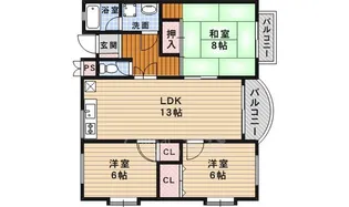 第1モン・セ・リバア【2階】の間取り